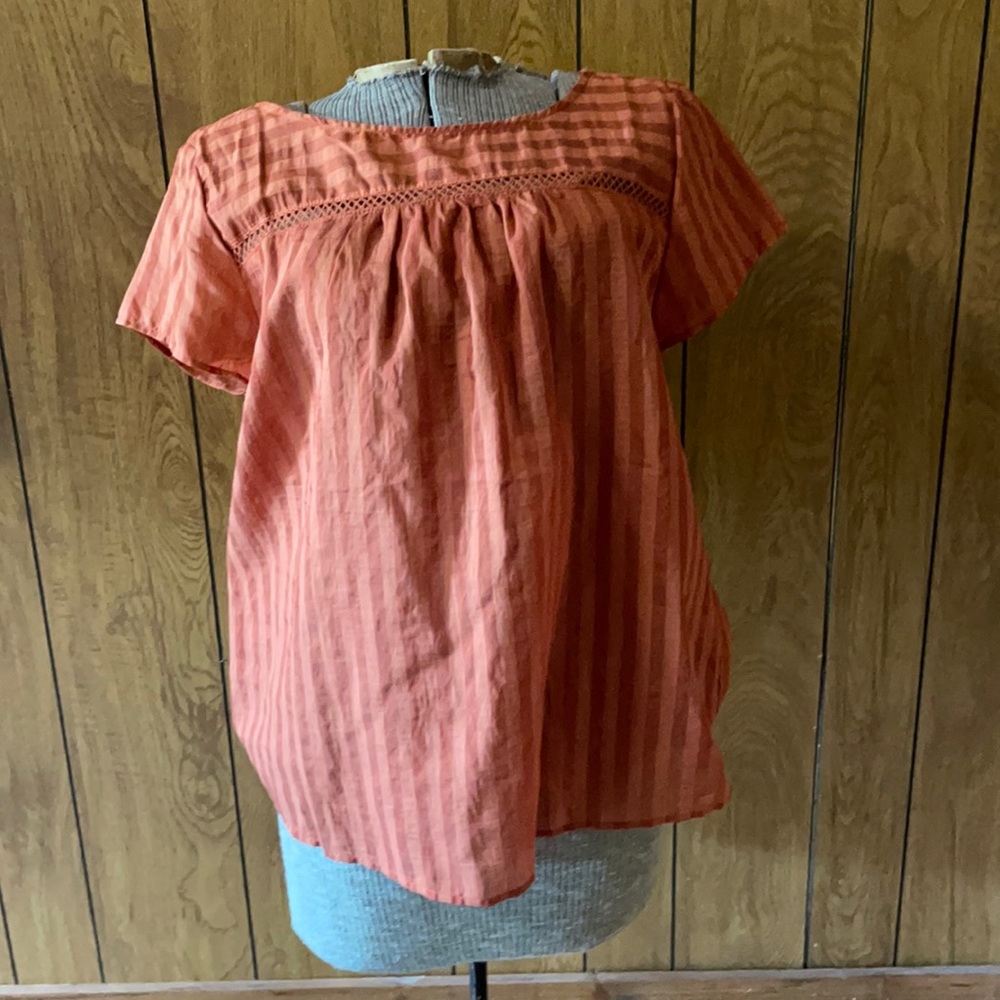 Modcloth top with embroidered lattice